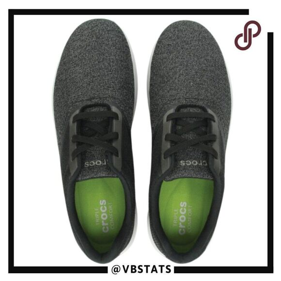 Crocs Kinsale Static Lace-Up Closure Sneakers - Black Size 10 - Picture 4 of 13